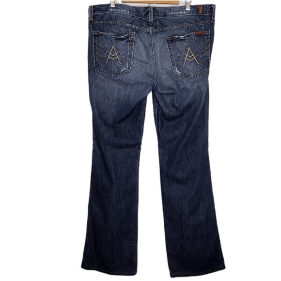 7 For All Mankind A Pkt Boot Cut Distressed Jeans - Picture 2 of 13